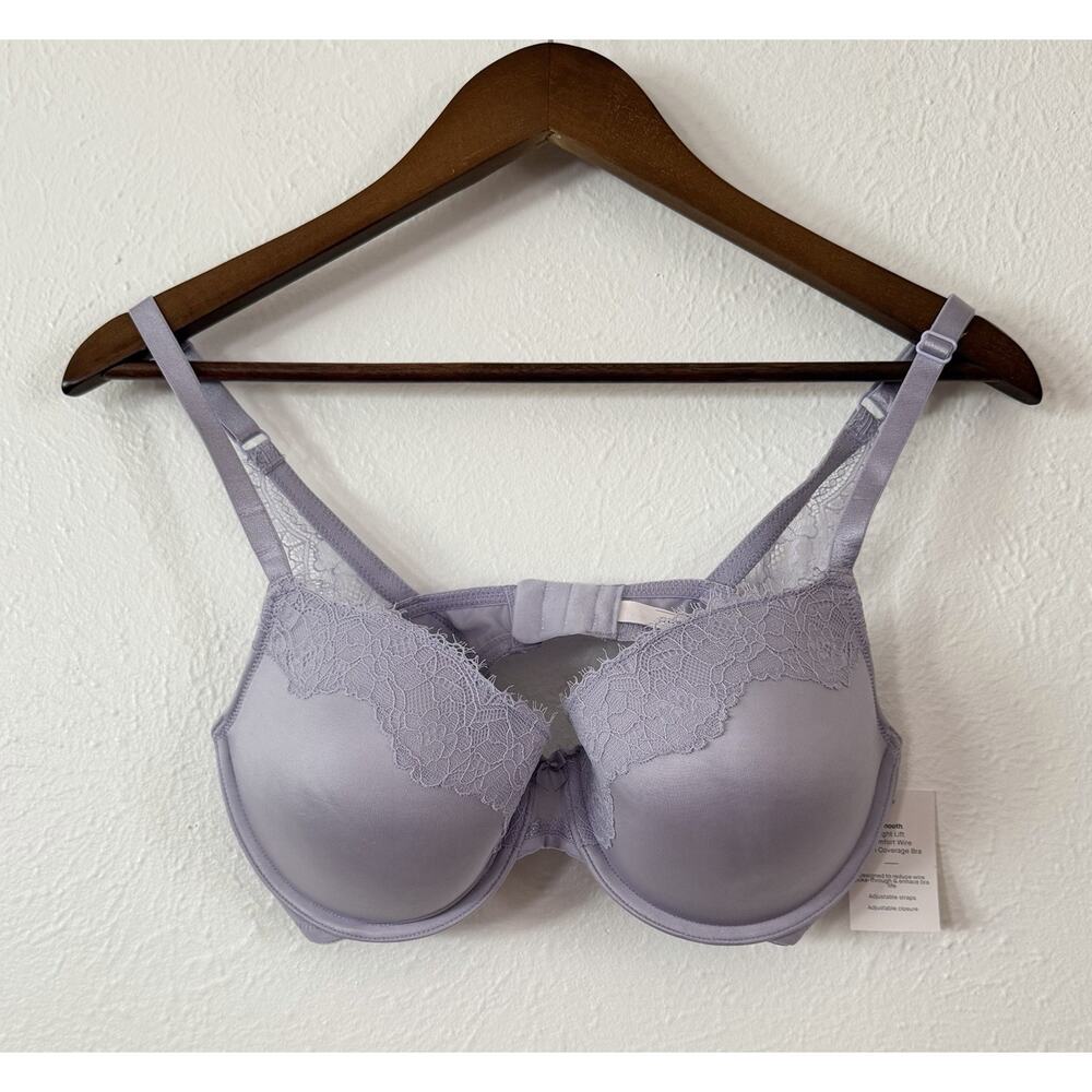 NWT Auden 36D Lavender Lace Demi Coverage Underwire Bra Light Lift
